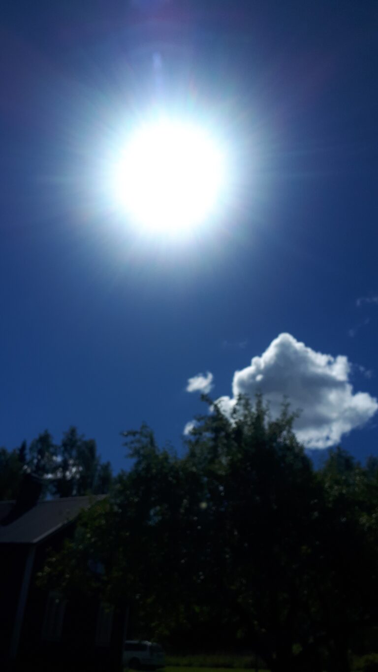 Sun shining on off-grid solar panels system